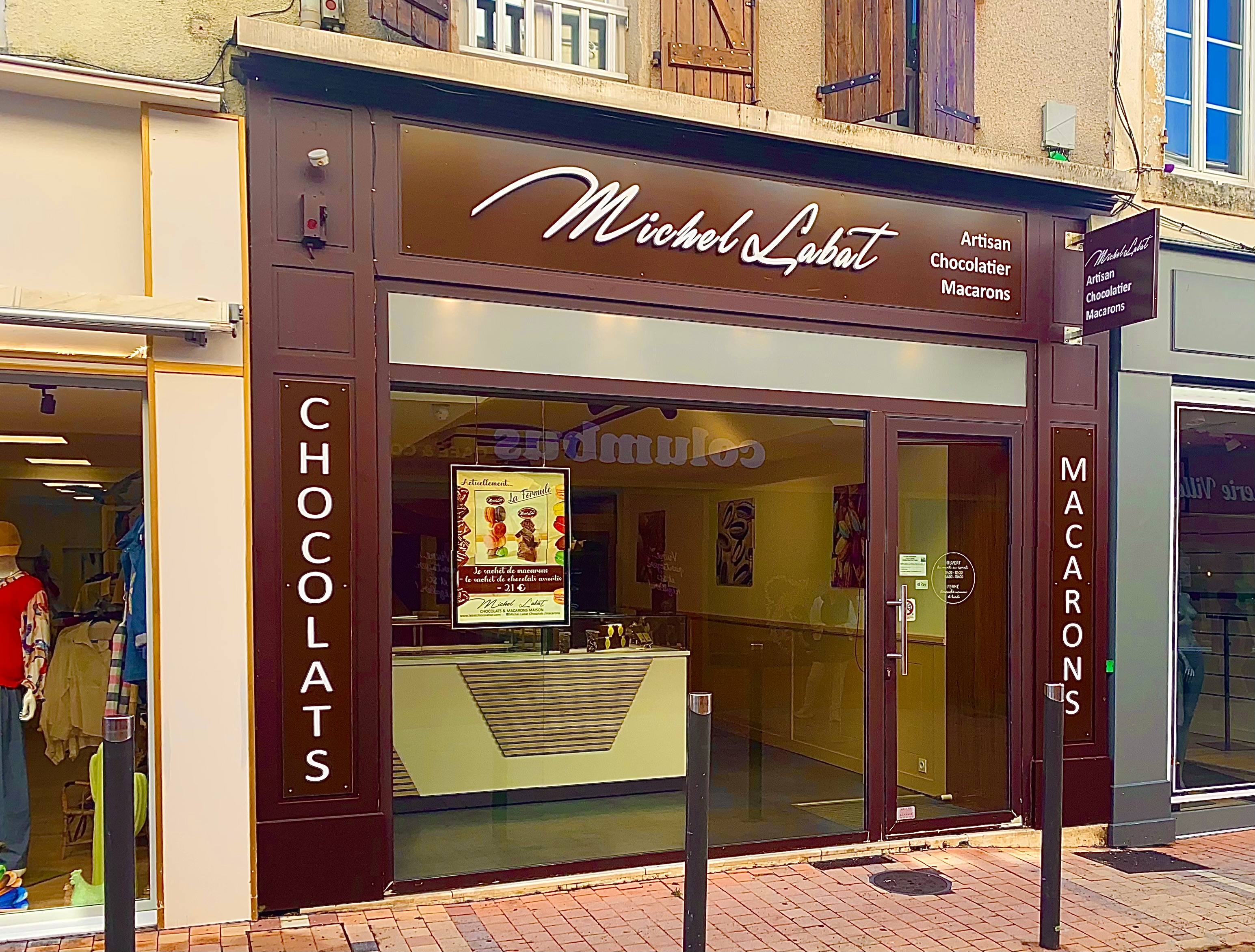 Devanture de la boutique Michel Labat Chocolatier à Villeneuve-sur-Lot
